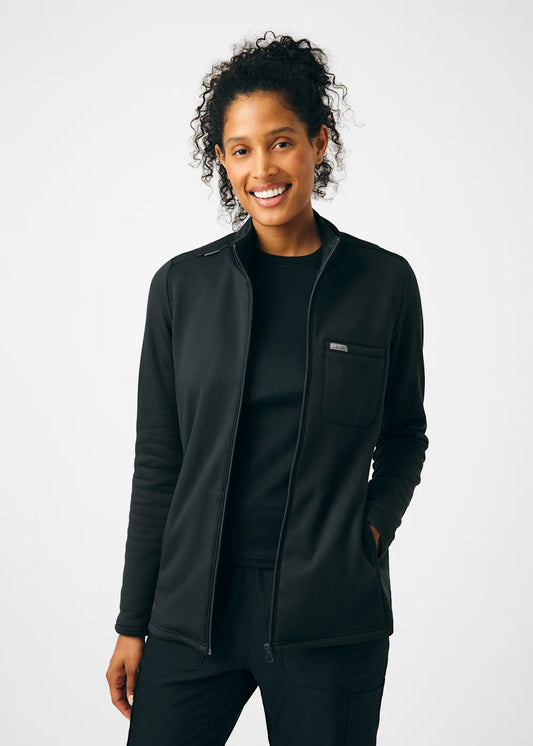 Landau Forward Women's 5-Pocket Zip-Front Fleece Scrub Jacket