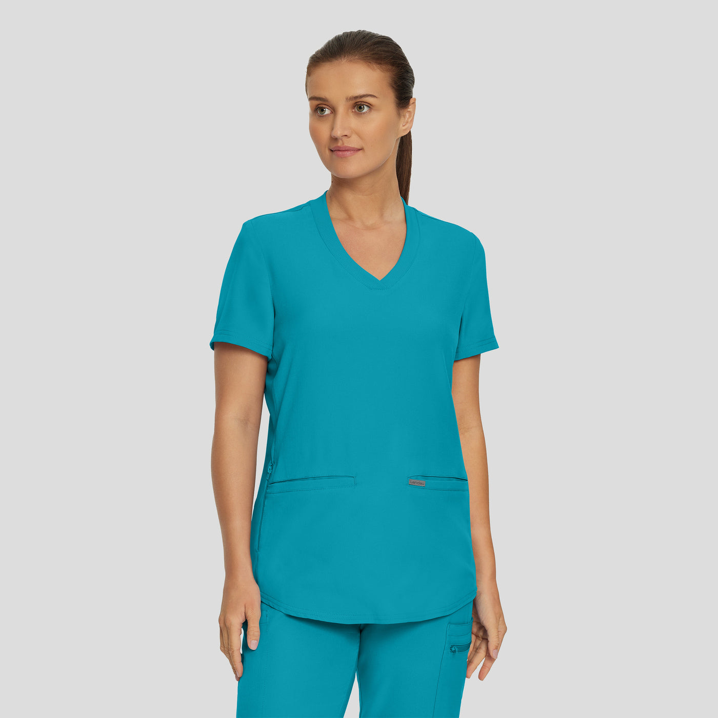 LT100 (Additional Colours) - Landau Forward Women's Rib Knit V-Neck Top