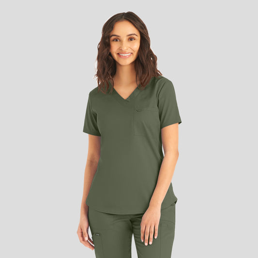 Landau Proflex Women's 2-Pocket V-Neck Scrub Top