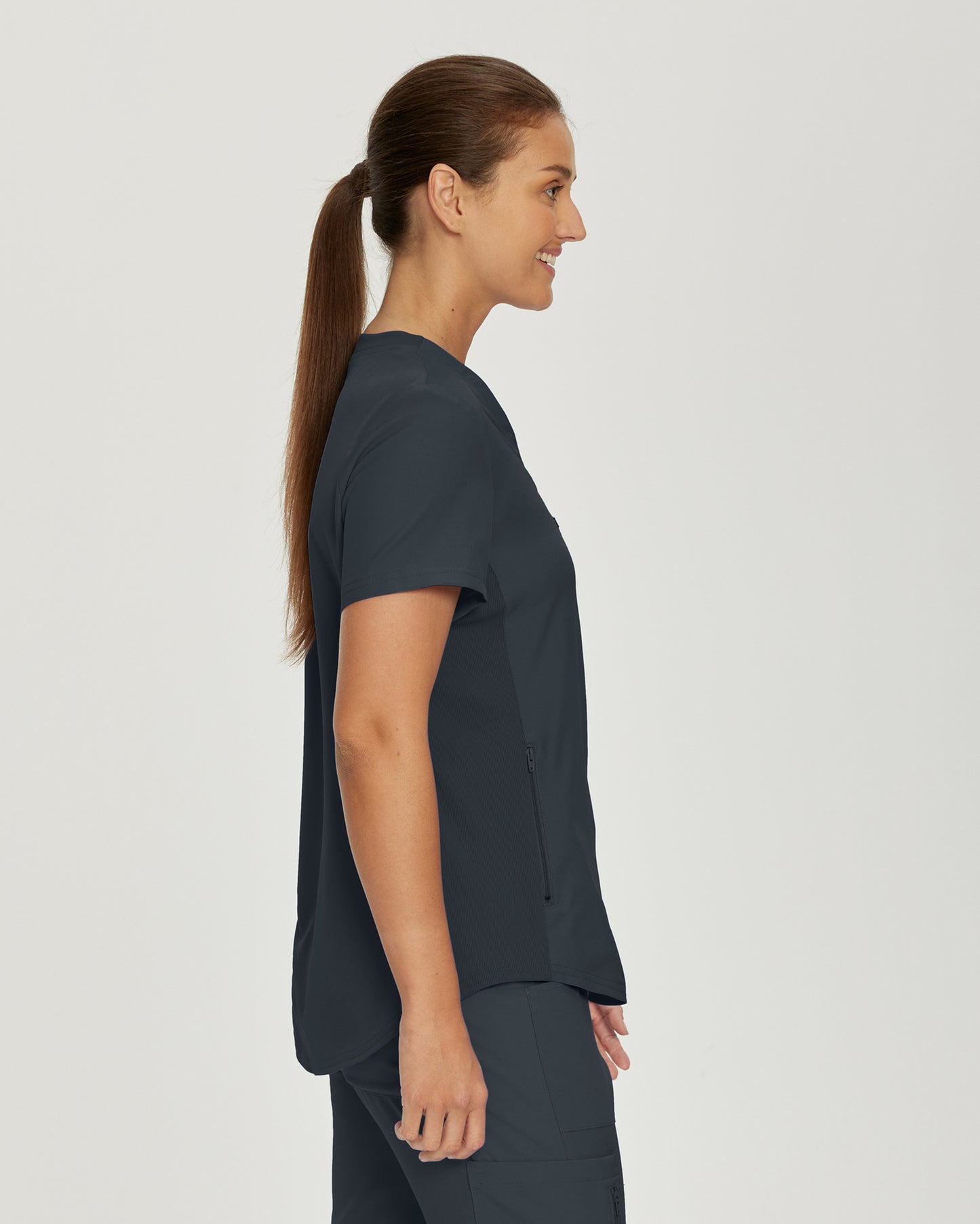 Landau Forward Women's Curved Hem Tuck-In V-Neck Top