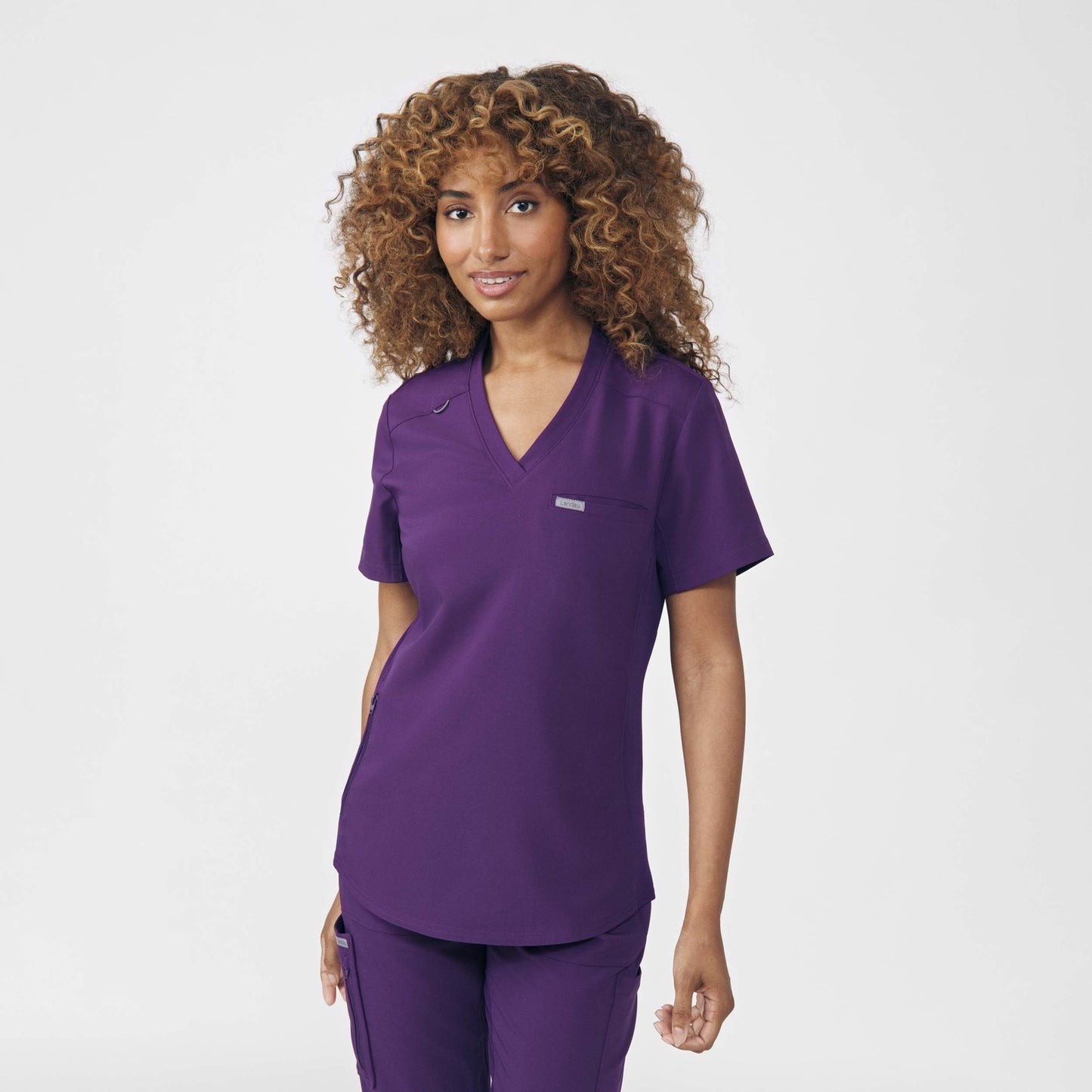 LT101 - Landau Forward (Additional Colors) Women's Curved Hem Tuck-In V-Neck Top