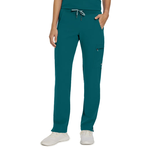 White Cross V-Tess Straight-Leg 6-Pockets Scrub Pant - Petite