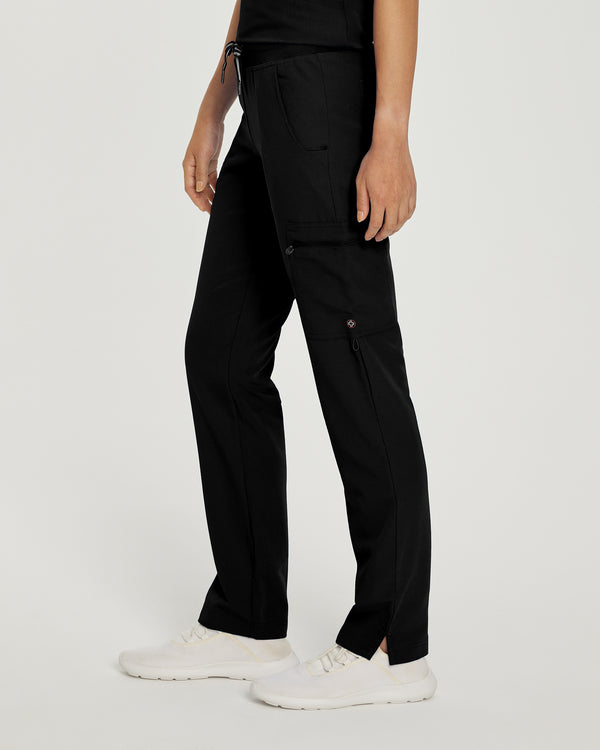 White Cross V-Tess Straight-Leg 6-Pockets Scrub Pant - Petite