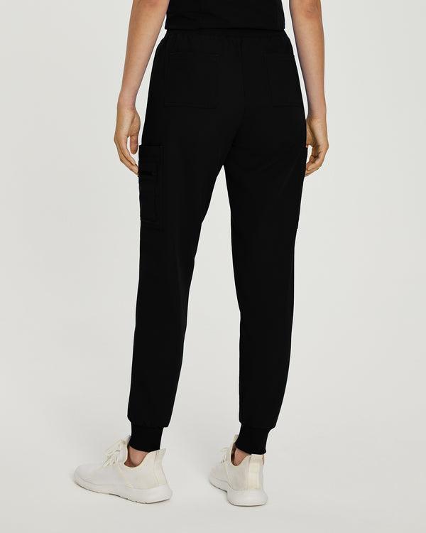 380P Zipped White Cross V-Tess Women's Petite Jogger Pant