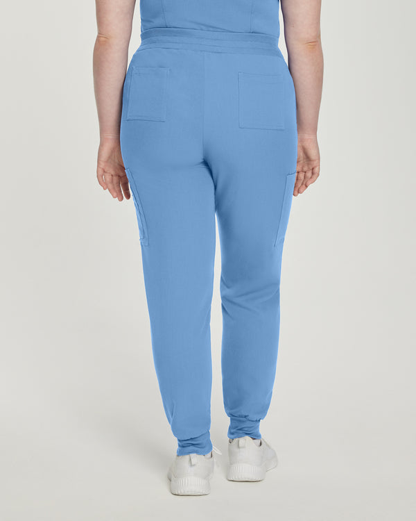 380P Zipped White Cross V-Tess Women's Petite Jogger Pant