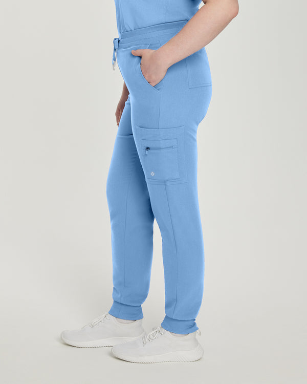 380P Zipped White Cross V-Tess Women's Petite Jogger Pant