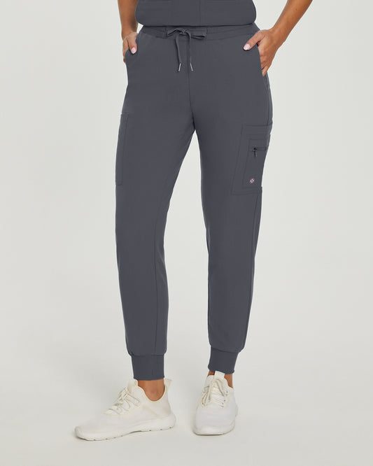 Zipped White Cross V-Tess Petite Jogger Pant
