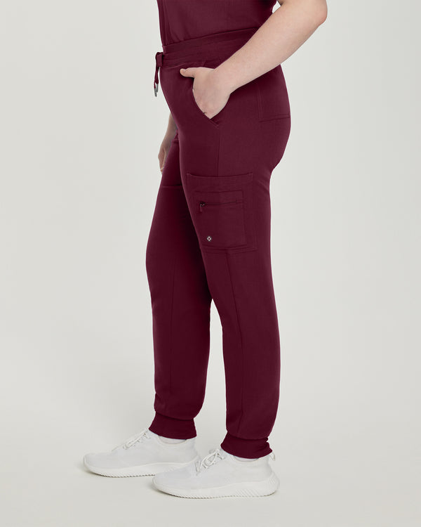 380P Zipped White Cross V-Tess Women's Petite Jogger Pant