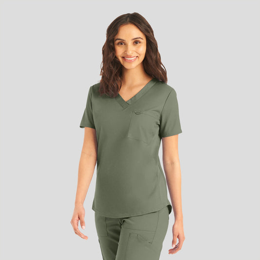 LT107 (Additional Colours) - Women's 2-Pocket V-Neck Landau Proflex Scrub Top