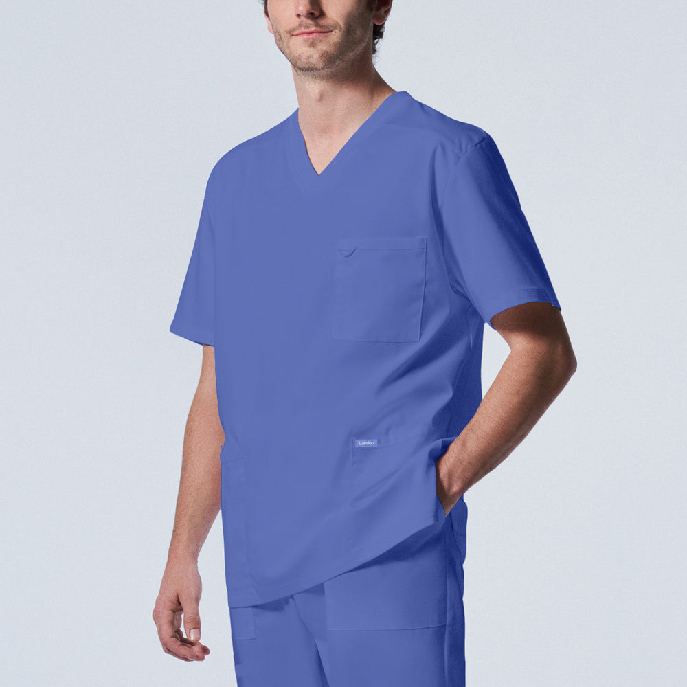 LT109 - Landau Proflex Men's 4-Pocket V-Neck Scrub Top