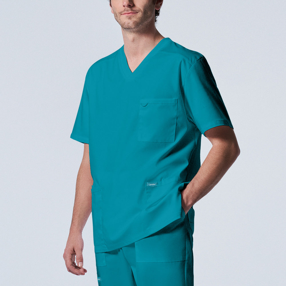 LT109 - Landau Proflex Men's 4-Pocket V-Neck Scrub Top