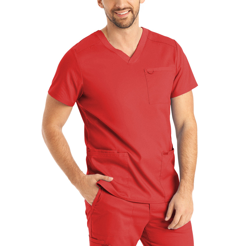 LT109 - Landau Proflex Men's 4-Pocket V-Neck Scrub Top