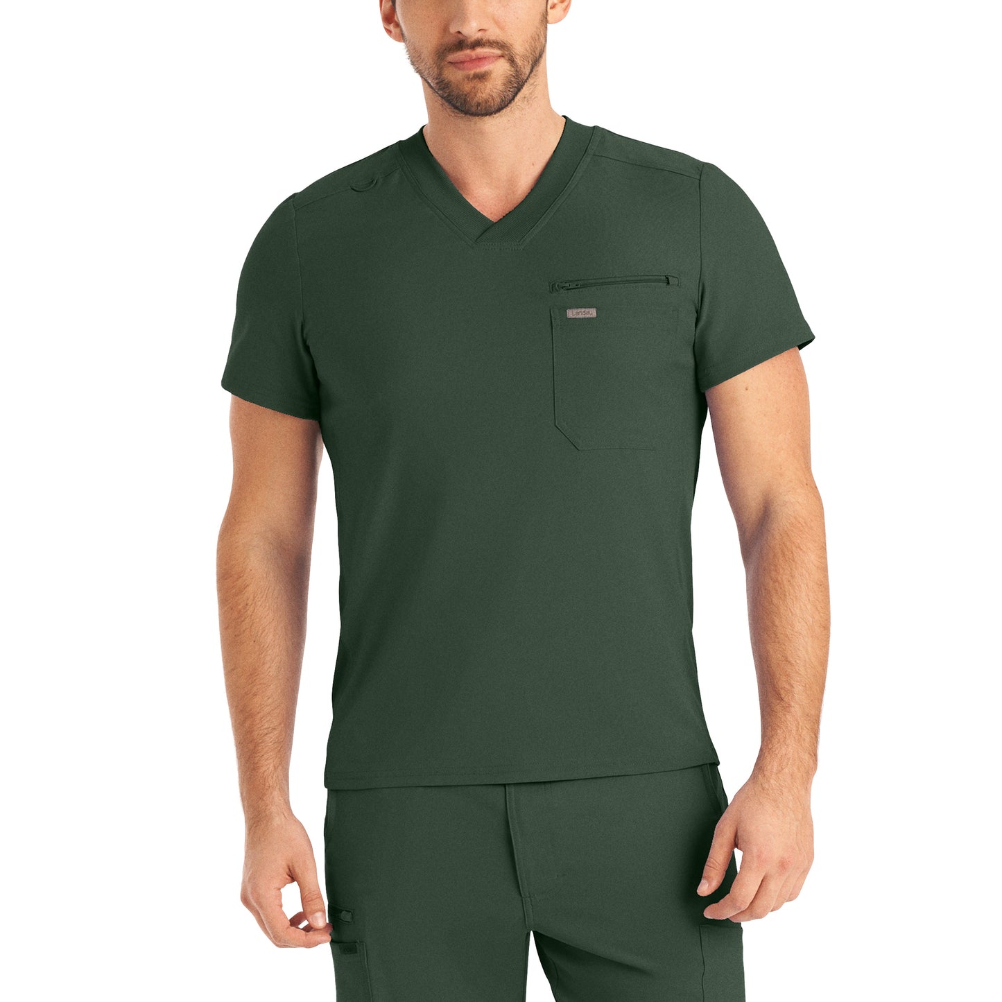 LT111 - Landau Forward Men's 2-Pocket V-Neck Scrub Top