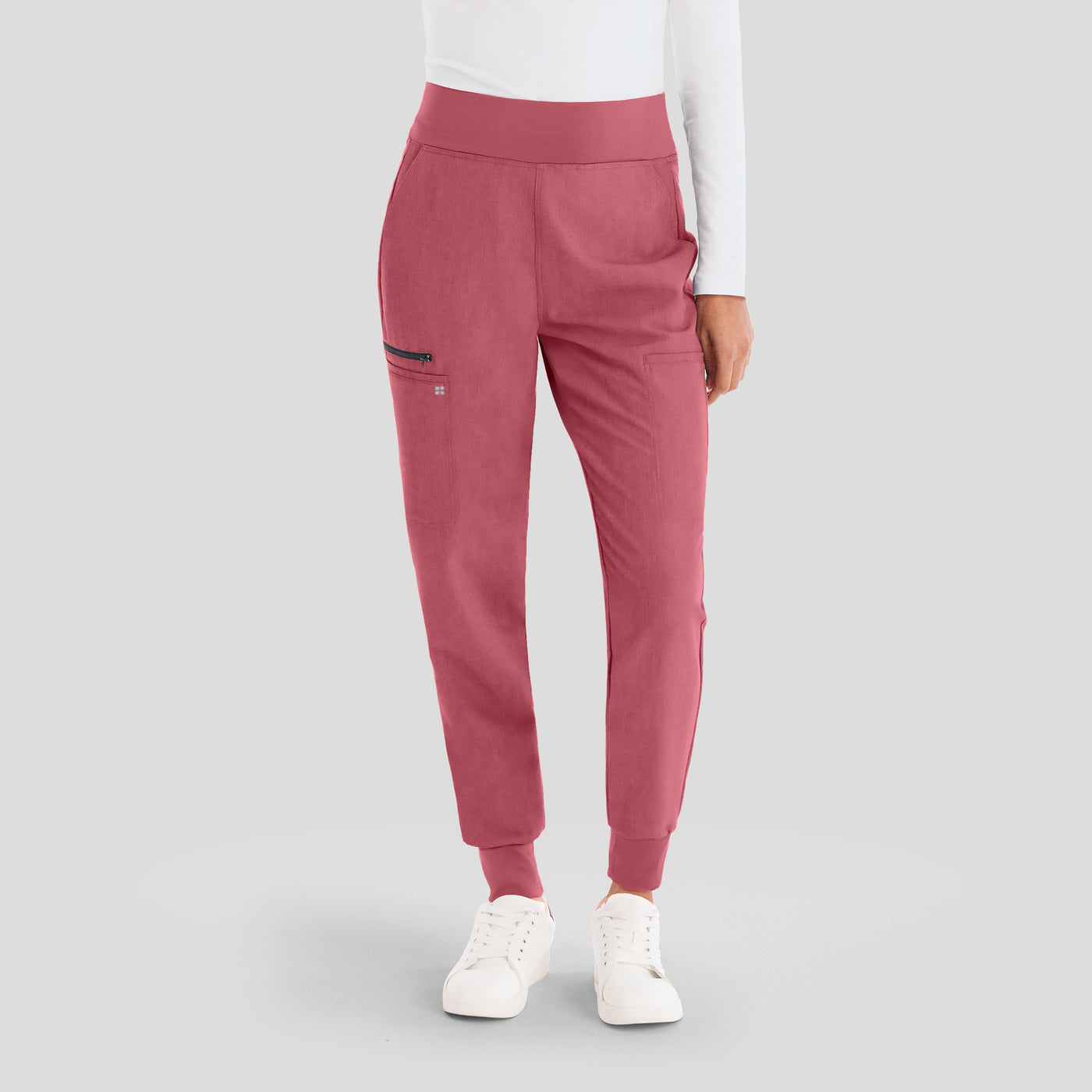 WB410 - White Cross V-Tess Women's Jogger Pants with Jersey Knit Contrast 6 Pockets