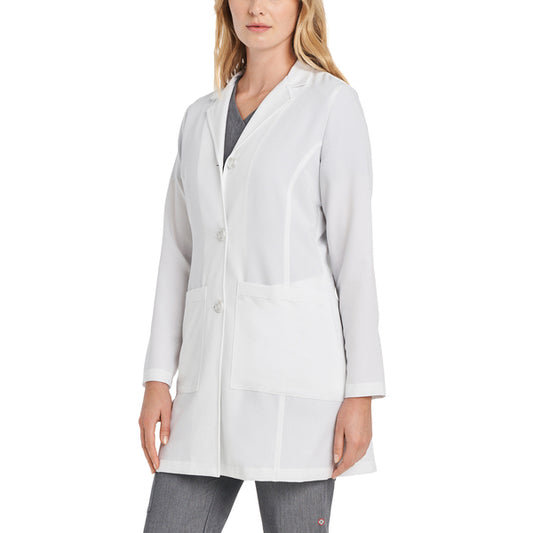 4-Pocket Mid-Length Women's V-tess White Lab Coat
