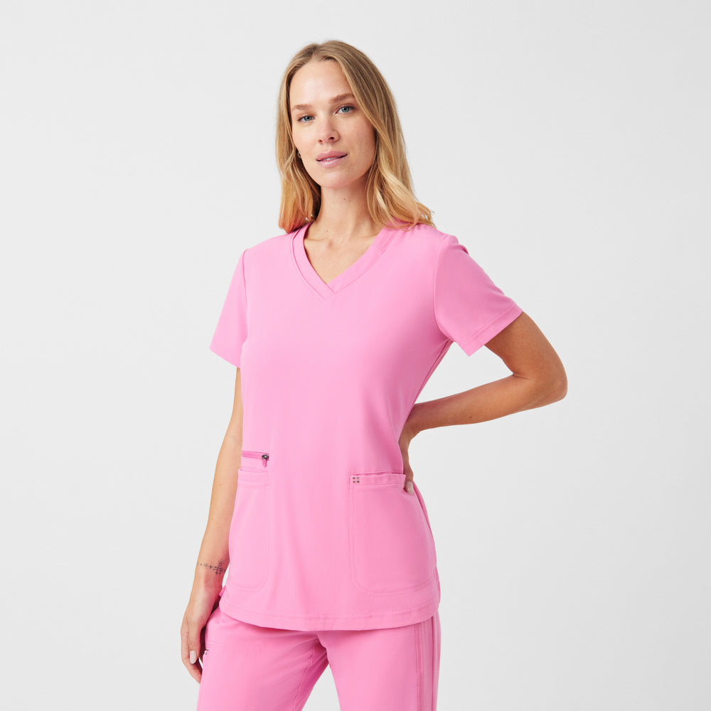 WT127 White Cross CRFT Women's 3-Pocket V-neck Scrub Top
