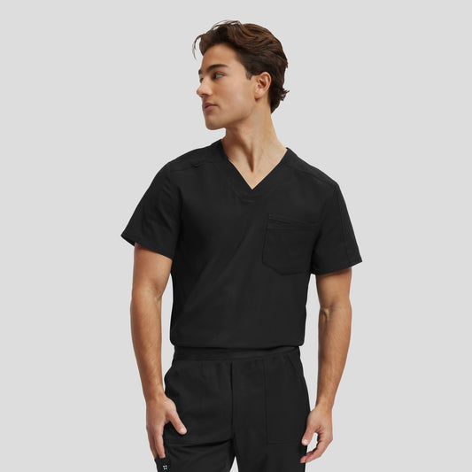 White Cross VIBE Men's 2-Pocket V-Neck Scrub Top