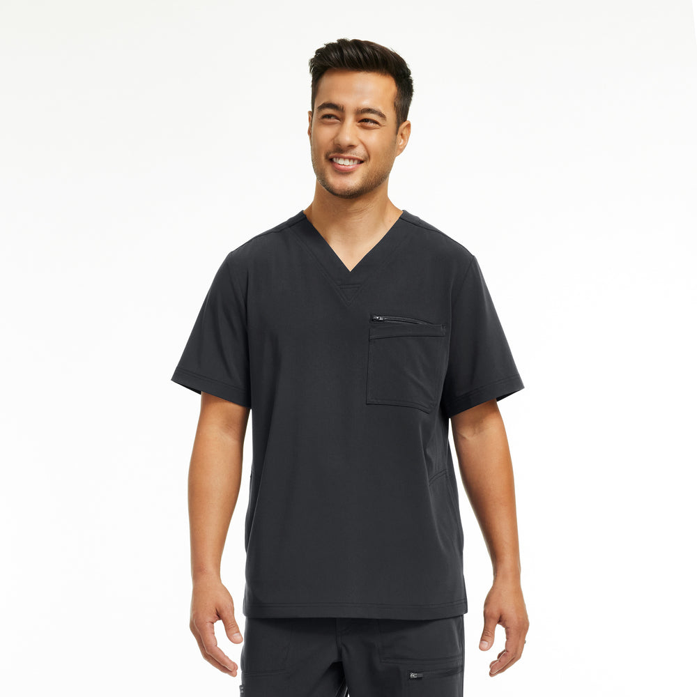 WT151 White Cross CRFT Men's 3-Pocket V-neck Scrub Top