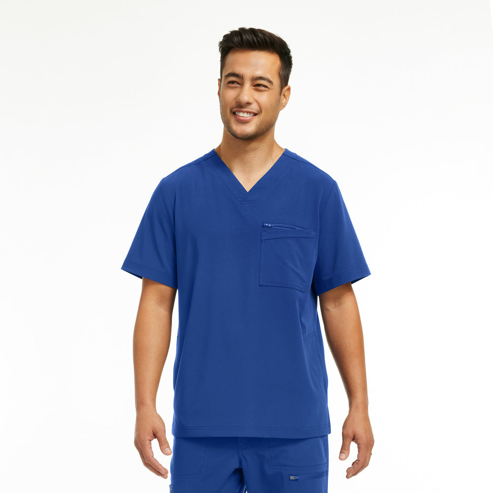 WT151 White Cross CRFT Men's 3-Pocket V-neck Scrub Top