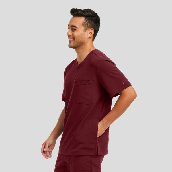 WT151 White Cross CRFT Men's 3-Pocket V-neck Scrub Top