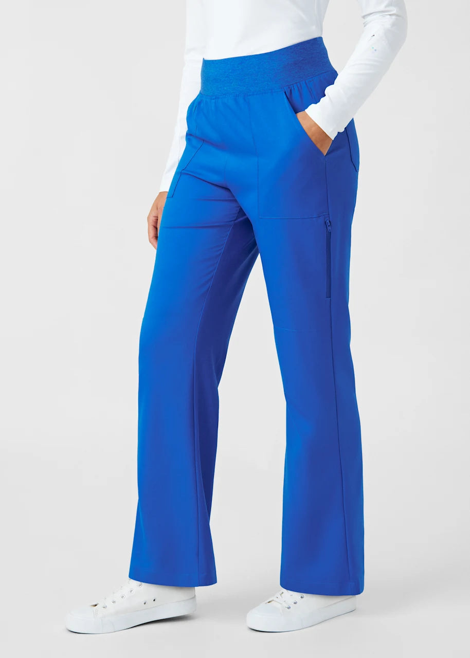 WB421P White Cross Vibe Women's Petite Cargo Wide Leg Pants