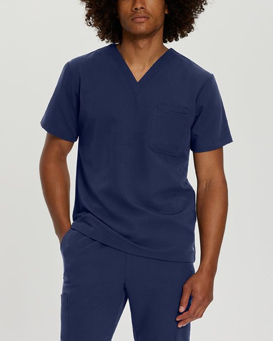 V-Tess Men’s White Cross Scrub Top