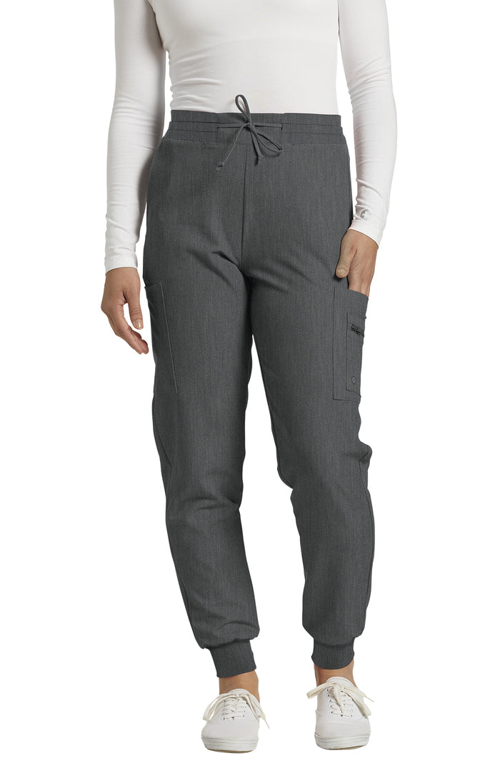 380P Zipped White Cross V-Tess Women's Petite Jogger Pant