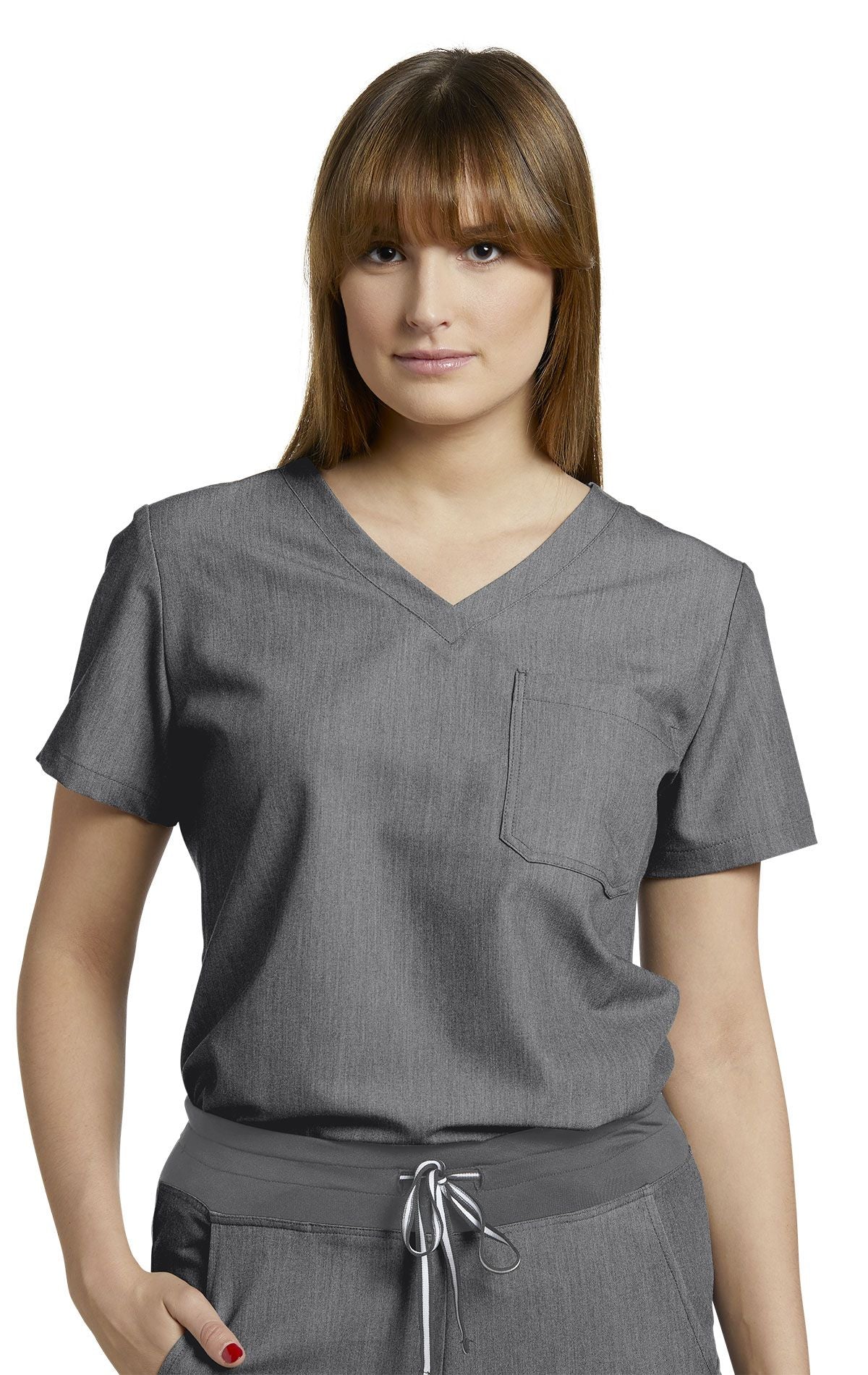 White Cross V-Tess Women's One-Pocket V-Neck Scrub Top