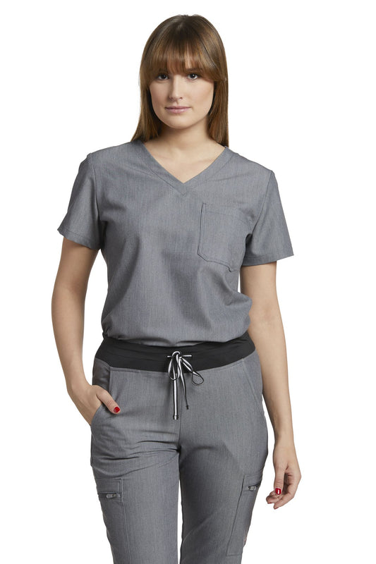 White Cross V-Tess Women's One-Pocket V-Neck Scrub Top