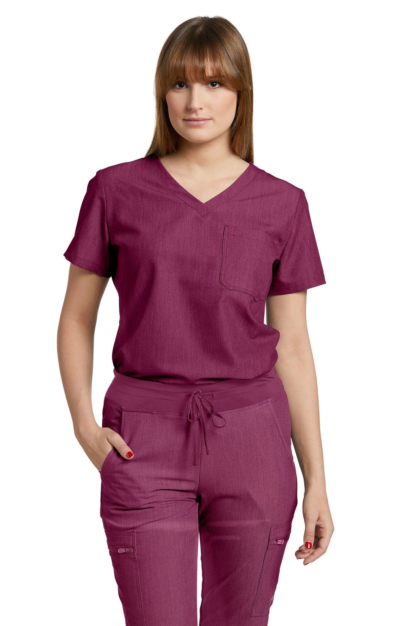 White Cross V-Tess Women's One-Pocket V-Neck Scrub Top