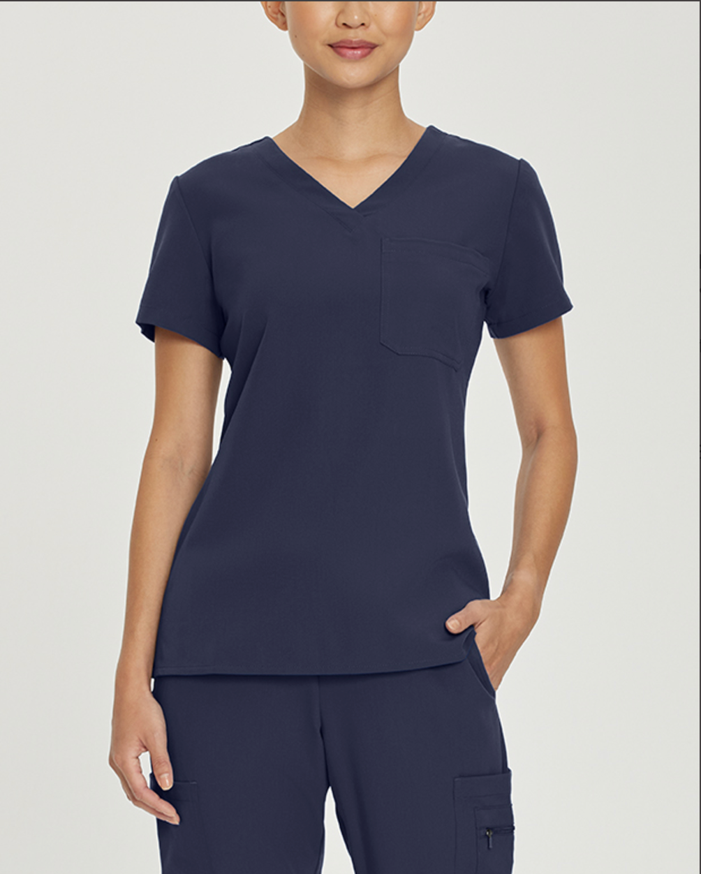 White Cross V-Tess Women's One-Pocket V-Neck Scrub Top