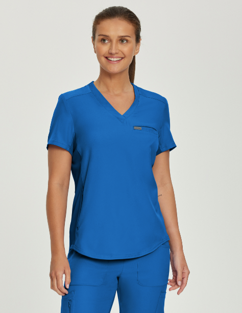 Landau Forward Women's Curved Hem Tuck-In V-Neck Top