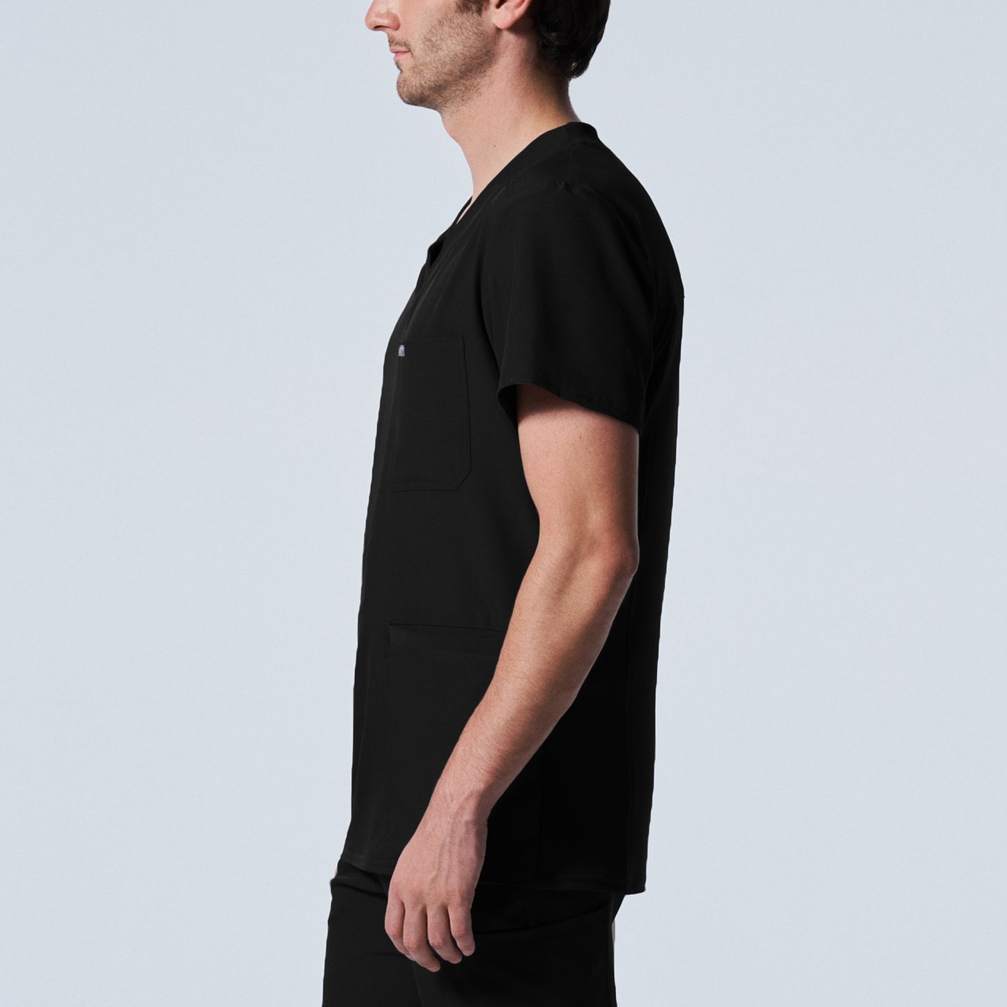 LT110: White Cross Landau Forward Men's V Neck Scrub Top