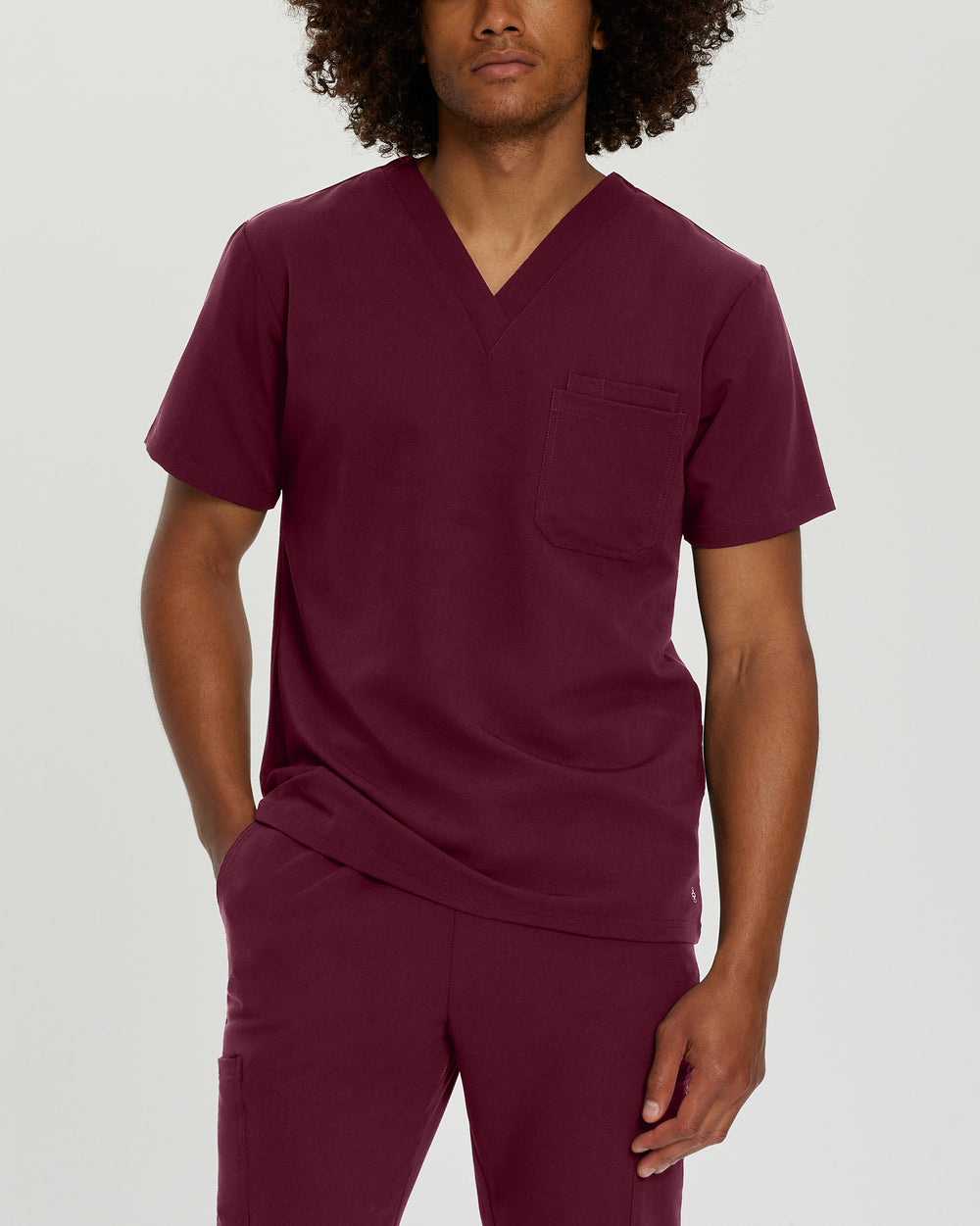 2206 Men’s White Cross V-Tess Scrub Top