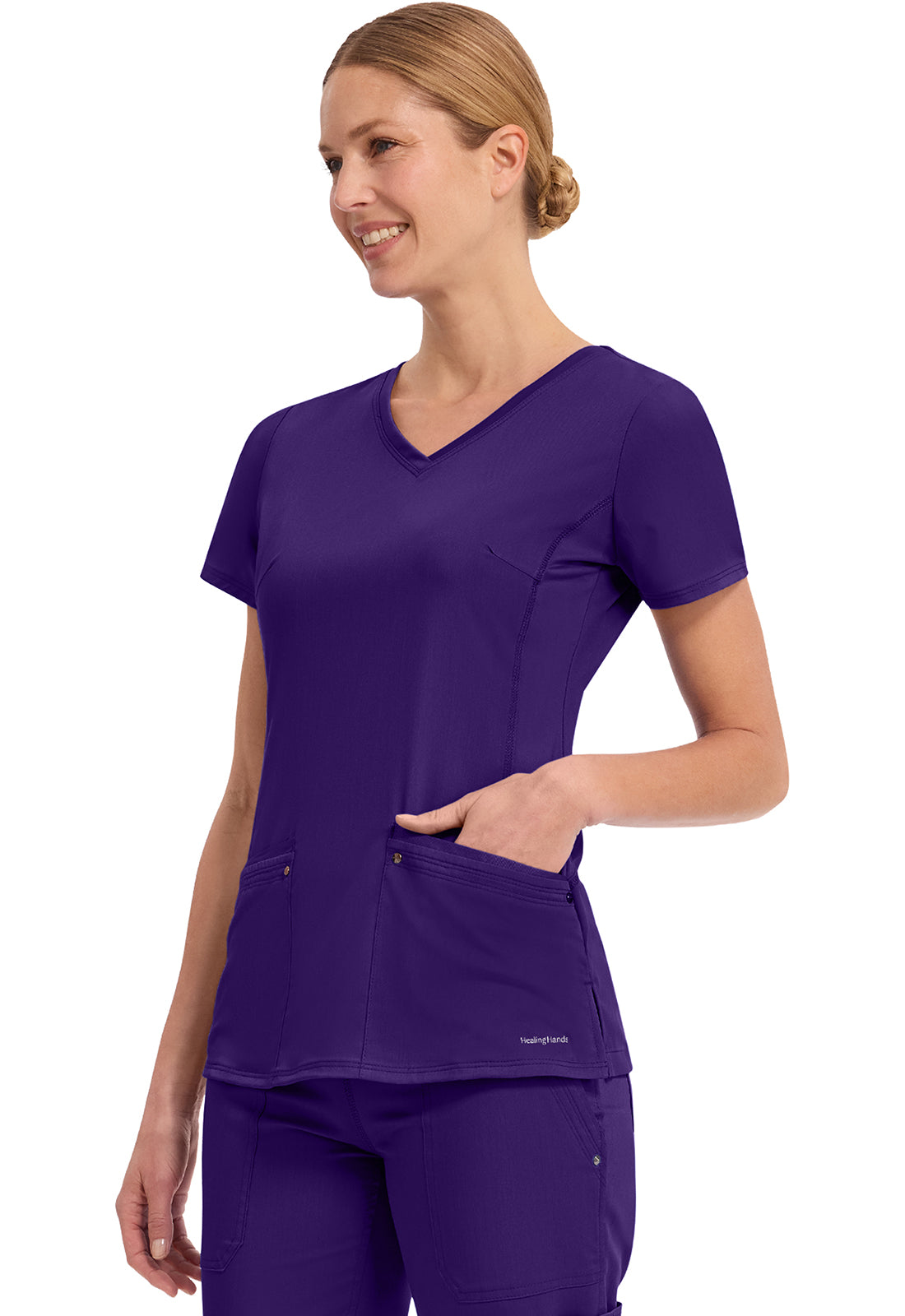 Healing Hands Purple Labels - Juliet V-Neck Women's Yoga Scrub Top