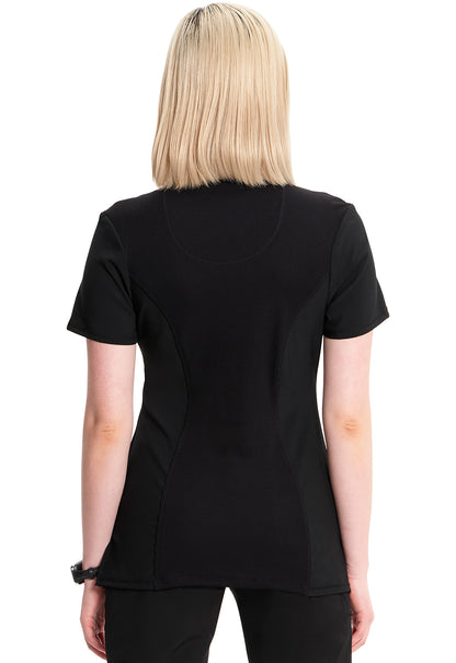 2624A- ( Core colour ) Women's Split Round Neck Solid Scrub Top
