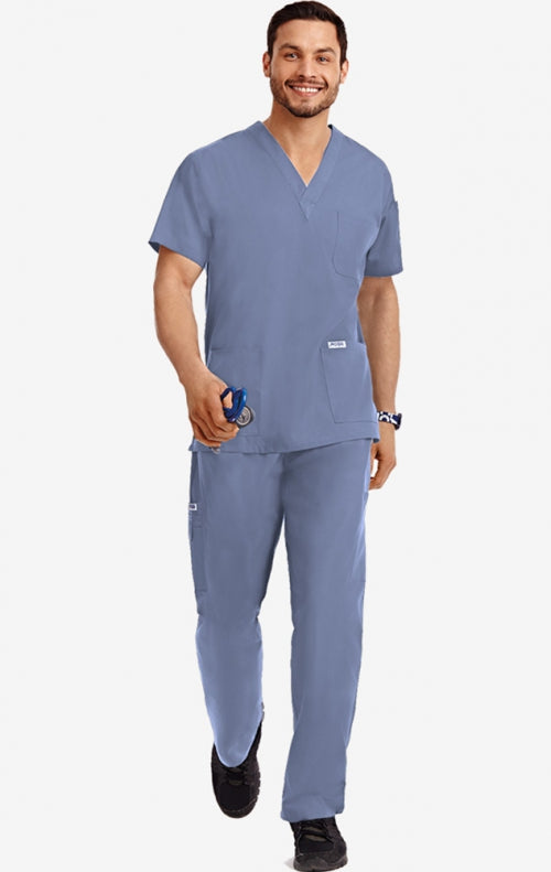 MOBB 310 V-Neck Unisex Scrub Top and 307 Scrub Pant Set