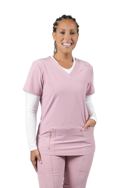 6218-1074- Zinnia 7 Pocket V-Neck Scrub Top
