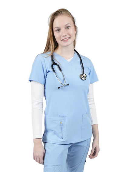 6218-1074- Zinnia 7 Pocket V-Neck Scrub Top