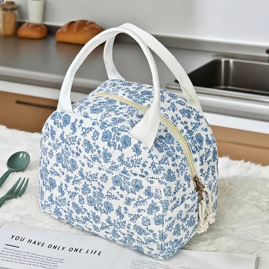 Mini Floral Themed Nurse Bag/Hand Bag/Lunch Bag with Full Front Pocket