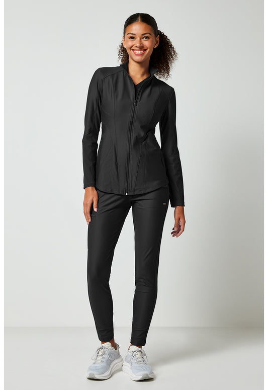 Cherokee Form Zip Front Jacket in Black