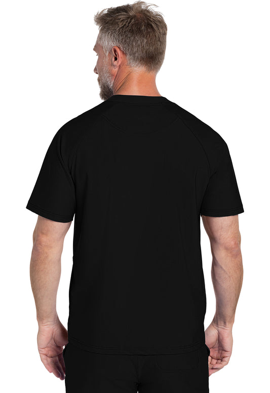 Ck812-Men's Quarter Zip Henley Scrub Top