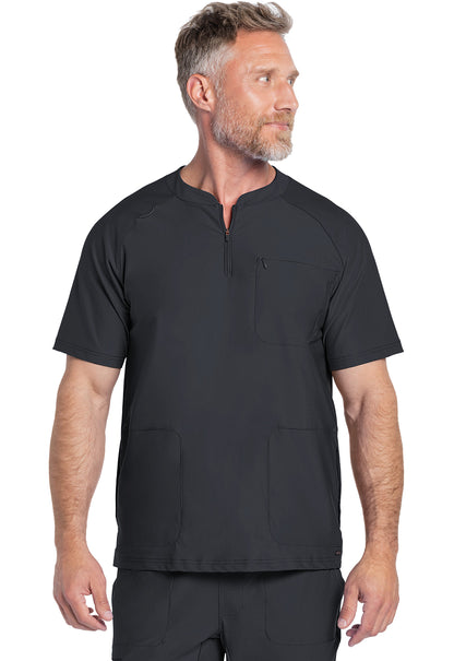 Ck812-Men's Quarter Zip Henley Scrub Top