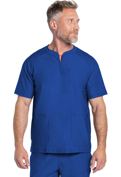 Ck812-Men's Quarter Zip Henley Scrub Top