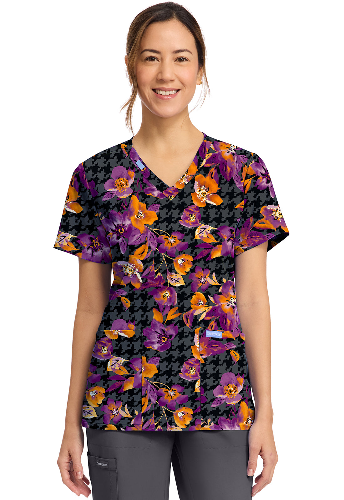 Cherokee - Women's Printed V-Neck Top