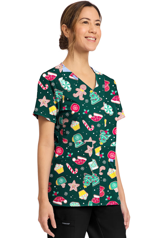 Cherokee - Women's Printed V-Neck Top