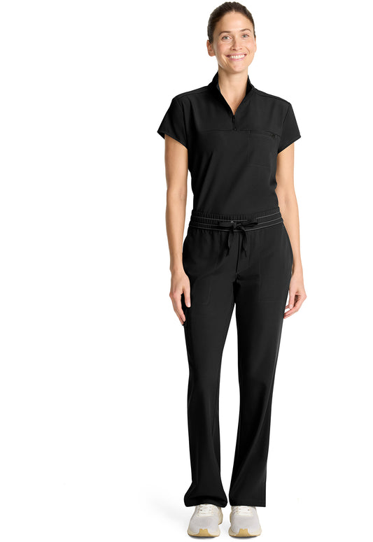 HH153-( Core Colour) Mid Rise Drawstring Straight Leg.