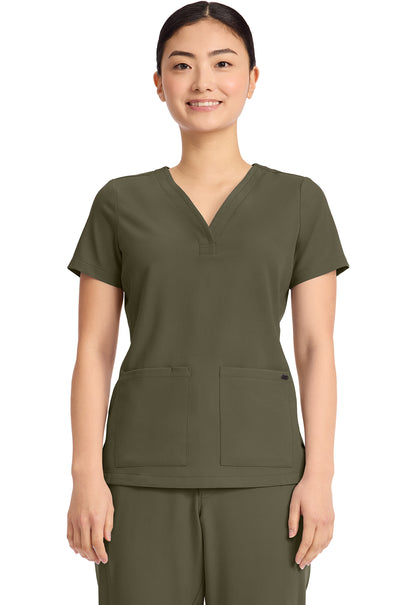 HH751 - Cherokee Women's 3-Pocket Y-Neck