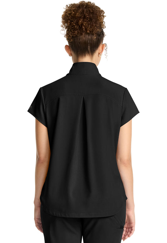 HH752-Healing Hands Women's Partial Zip Stand Collar Top