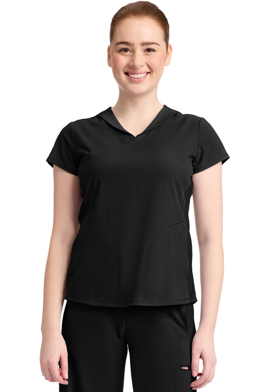 IN635A - Cherokee Women's 2-Pocket Mock-Wrap V-Neck Top